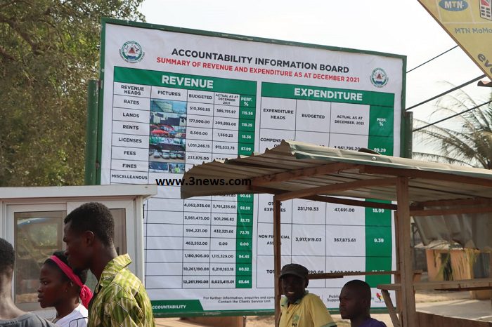 Shama District accounts to residents with billboards showing expenditure